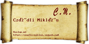 Czédli Miklós névjegykártya